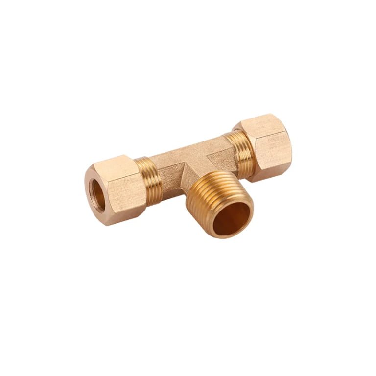 COMPRESSION TEE, MALE PIPE THREAD ON BRANCH